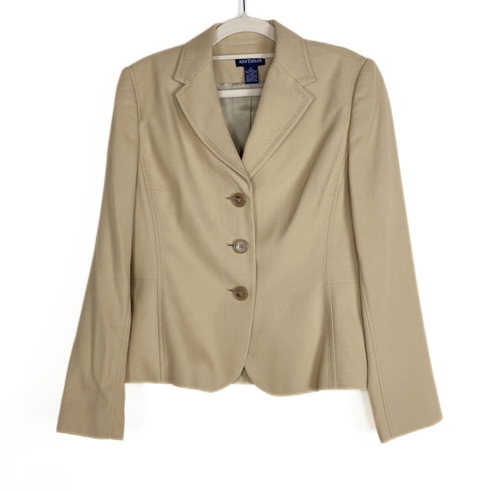 Ann Taylor Beige Tailored Blazer